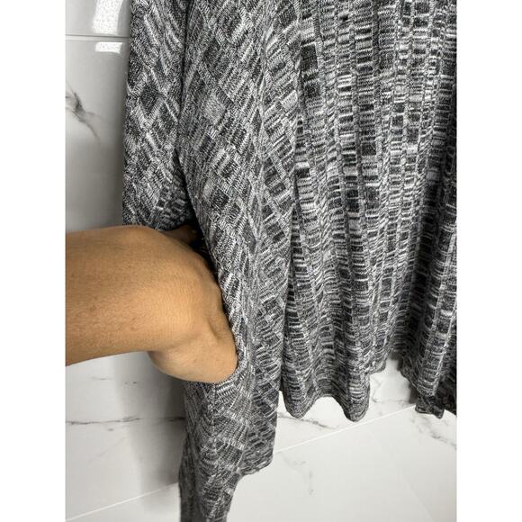 Maeve Emerson Swing Dress Size Large Anthropologie Black Space Dye Ribbed Jersey - Picture 7 of 12